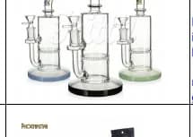 Hittn 9.5" Honeycomb Perc Bong with 14mm Bowl