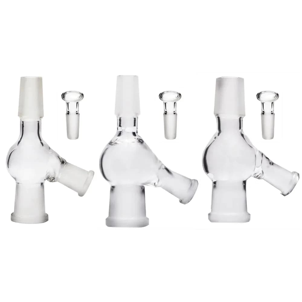 Pass Through Glass Adapter with 10mm Port and Stopper