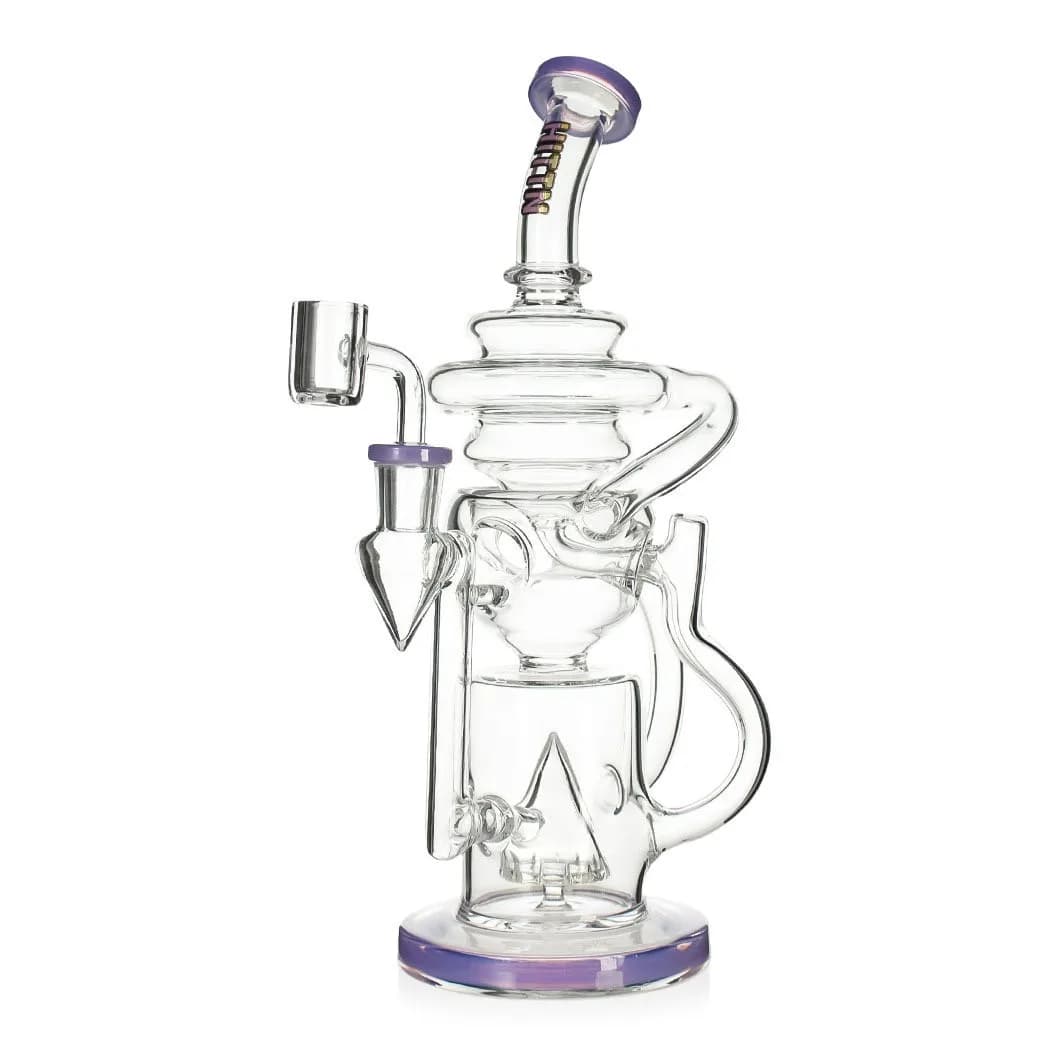 Hittn HIT132 – 11" Pyramid Perc Dab Rig with 14mm Quartz Banger