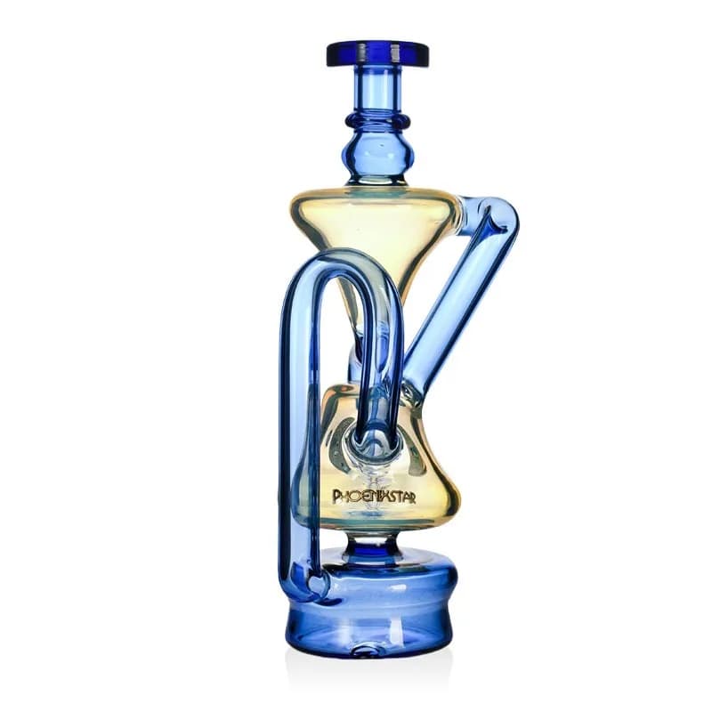Puffco Peak Pro Recycler 6" Silver Fumed with Phoenix Star Logo (PC09)
