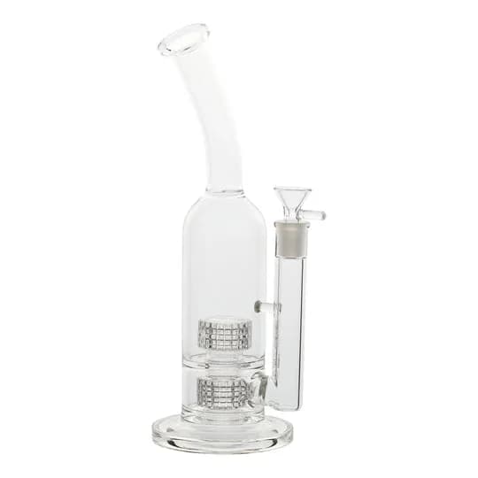 18mm Dual Matrix Perc Water Pipe + Sherlock Glass Bubbler Set (KK449+KK400)